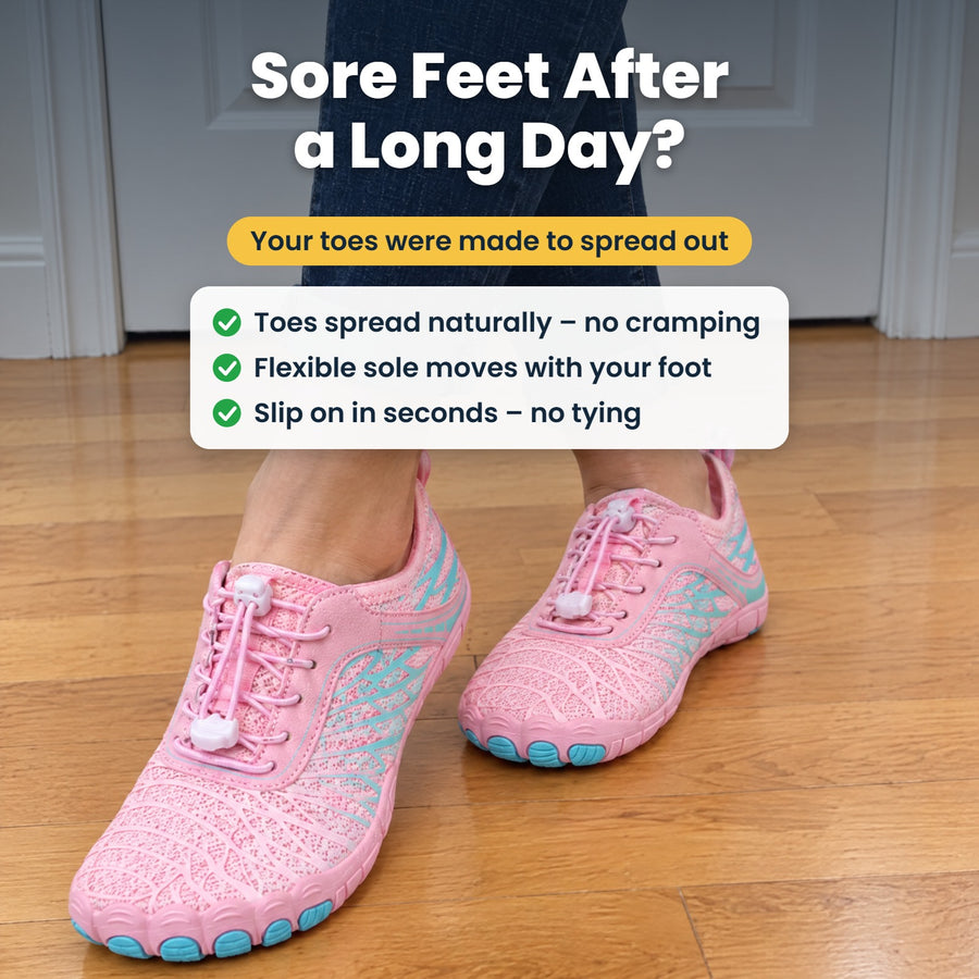 Dunefoot Pro wide toe box lets toes spread naturally